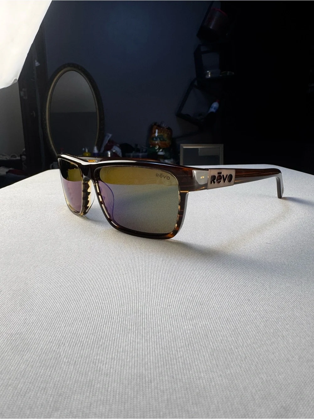 NEW Revo WINSTON S Shiny Brown Horn POLARIZED Green Lens Sunglass 1245 12 GN